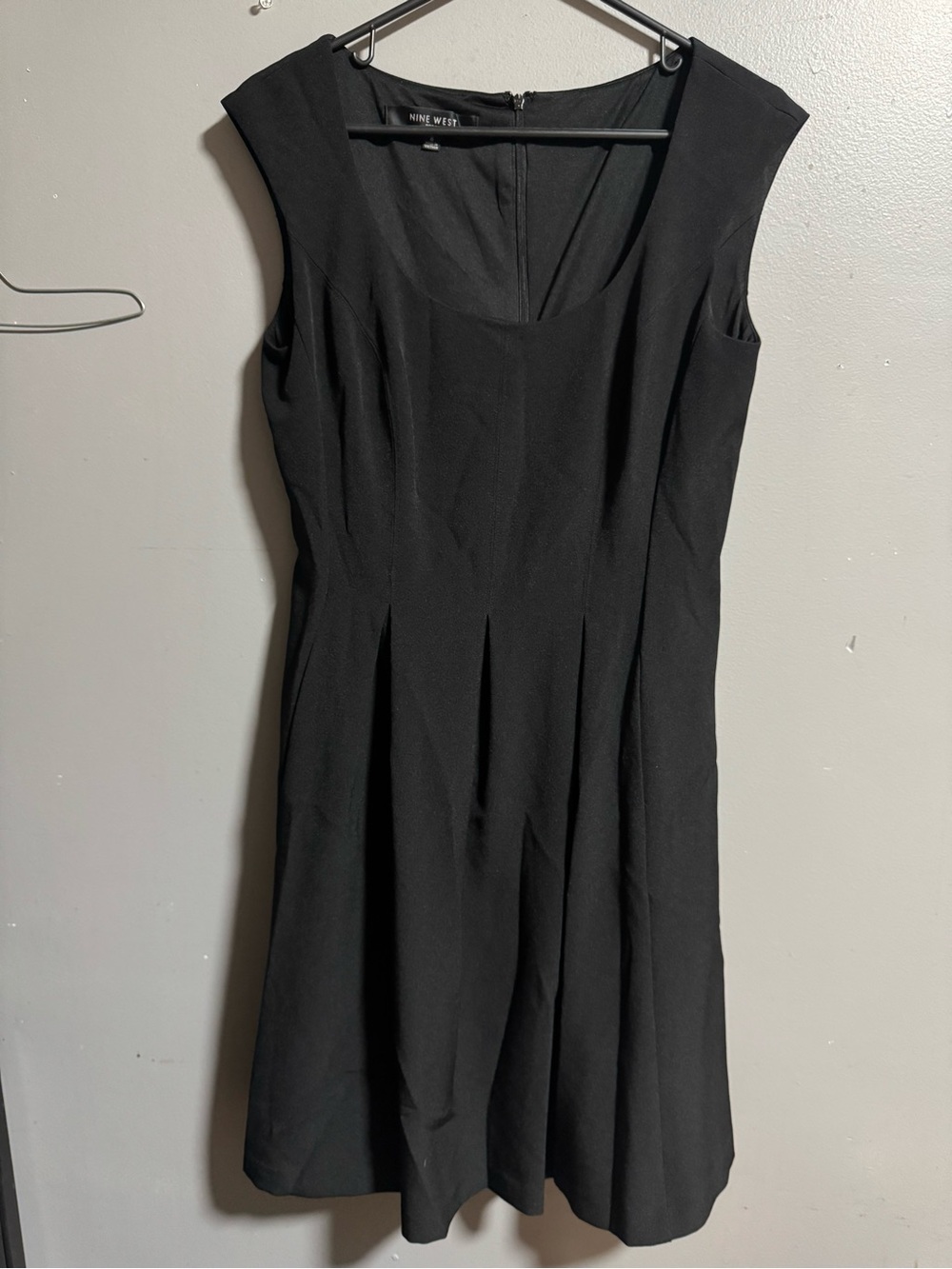 Nine West Black Cap-Sleeve Fit & Flare Dress